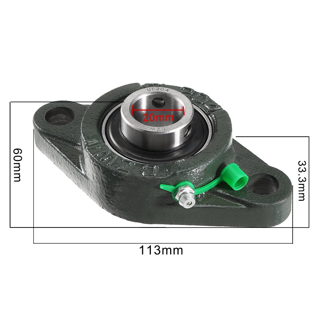sourcing map Rodamiento Autoalineable UCFL204, 2pcs 20mm Cojinete de Brida, Rodamiento con Soporte, Cojinete de Bloqueo para Brida para Maquinaria de Transporte/Impresión 3D