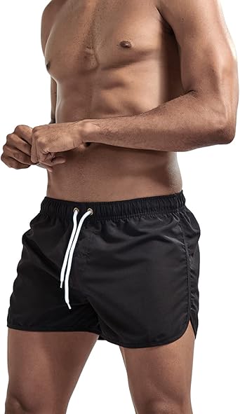 Oyolan Mens Summer Swim Trunks Quick Dry Athletic Swimwear Shorts with Pockets Three-Point Shorts