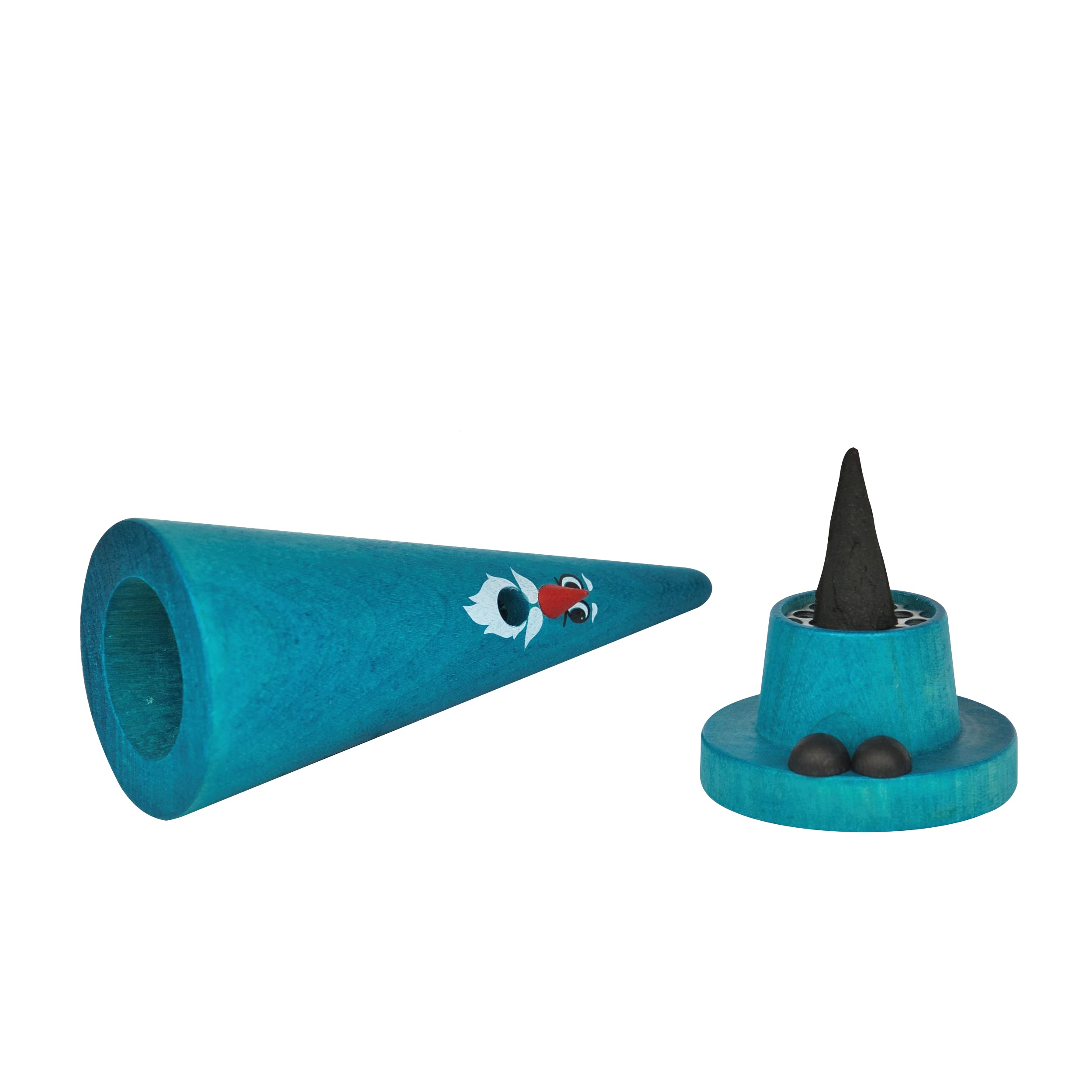 Crottendorfer Räucherkerzen - Räucherfigur/Räuchermännchen - Ziegenbeine - Motiv: Waldi Winter - 13 cm - Made in Germany (Packung mit 2)