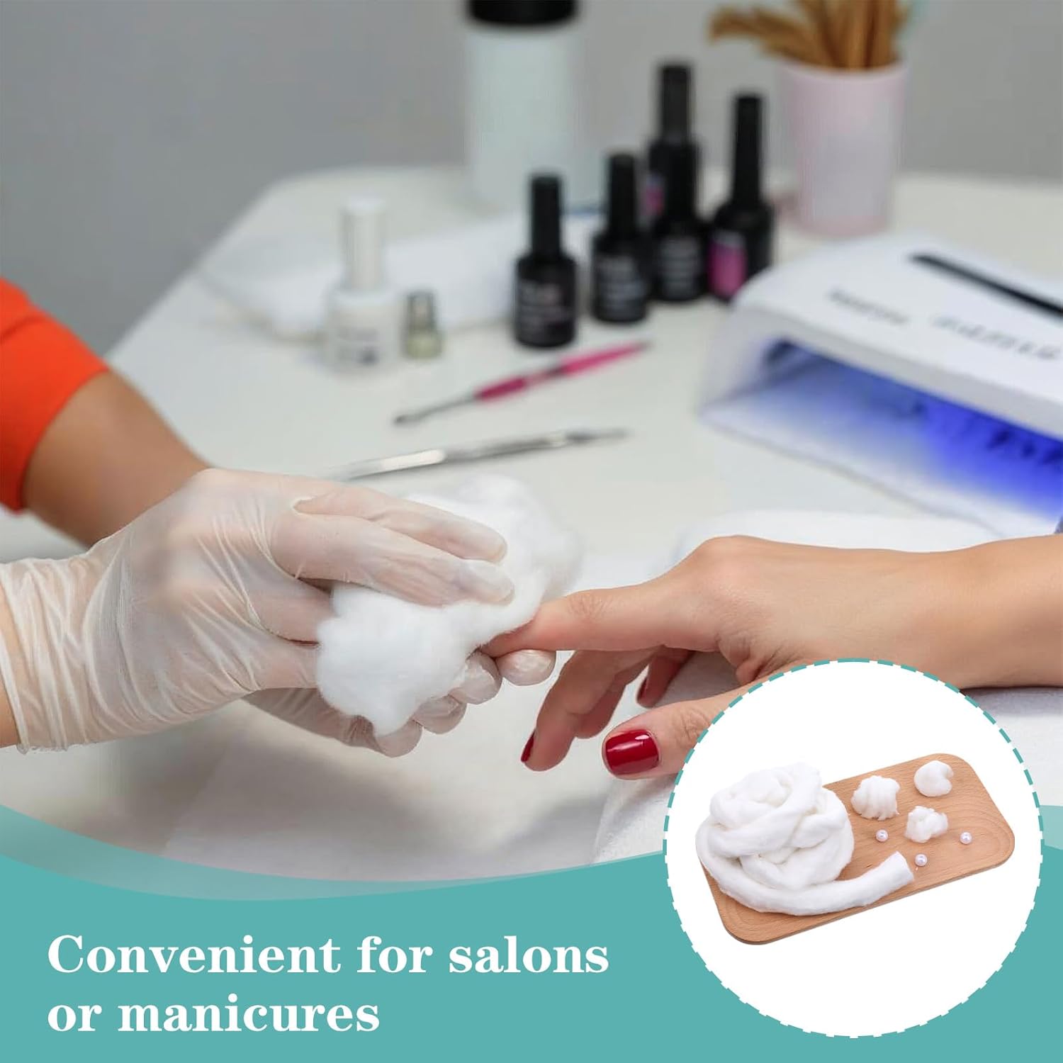 Cotton Roll Coil Sliver for Salon,260 Feet 2lb for Cleaning, Skin Care, Manicures, Salon,900g