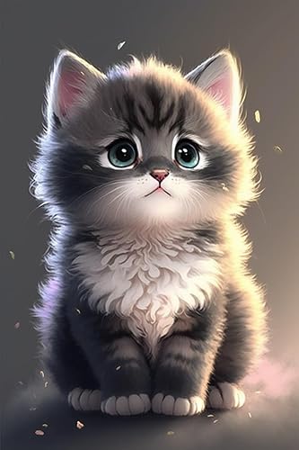 Kits de pintura de diamantes para adultos y niños, pintura con gemas redondas de taladro completo, lindo kit de gatito para decoración del hogar, disponible en Yaxa Colombia