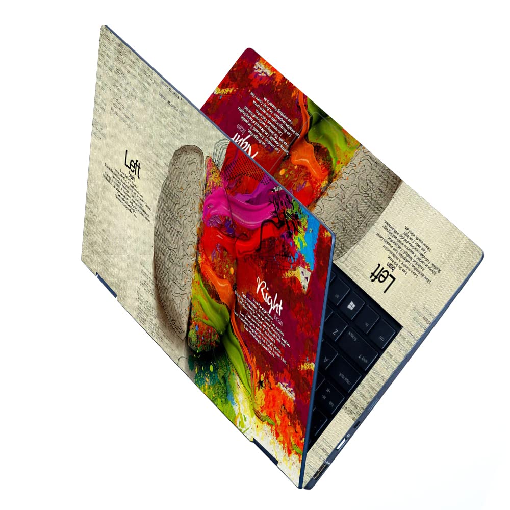 Techfit Full Body Vinyl, HD Printed Laptop Skin/Sticker/Stretchable Vinyl/Cover Laptops Upto 15.6 inches No Residue, Bubble Free for Laptop - Left Right Brain (B0BWMVM8D5) Amazon Price History, Amazon Price Tracker