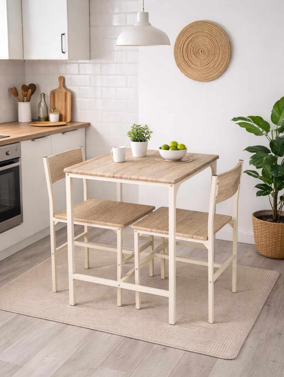 yelloo - Tavolo Bar con Sgabelli Salvaspazio, Angolo Bar per Casa, Tavolino Bar uso Interno, Ideale per Birreria, Pizzeria, Perfetto per Arredare Casa con Stile (Portofino - Tavolo + 2 Sedie)