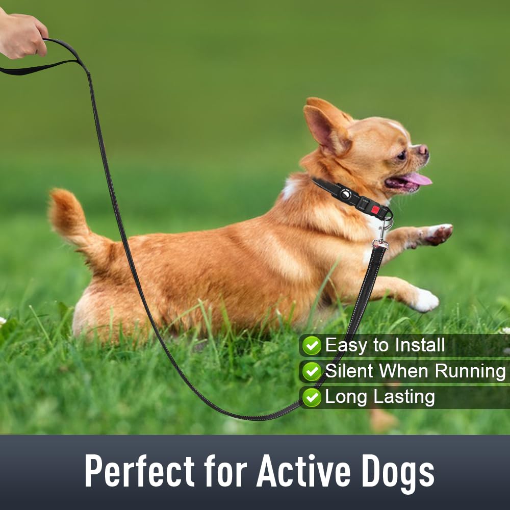 Airtag, collare per cani e cuccioli, collare riflettente per cani con supporto AirTag, morbido imbottito e fibbia di sicurezza, collare in nylon regolabile per tutte le razze, nero