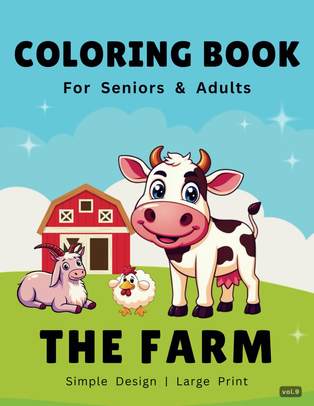 Coloring Book for Adults and seniors with Dementia and Alzheimer's: 50 Large Prints with Bold and Easy Illustrations of The Farm for Stress Relief. ... and seniors with Dementia and Alzheimer's)