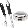 Newness Jalapeno Pepper Corer & ZucchiniCucumber Corer, Set of 2, Stainless Steel Hand Odor Eliminator Remover with Base Tray Handle