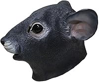 Vista 2 de Máscara de ratón de látex de animales – cabeza completa ratones mascarada cosplay para fiesta de carnaval, disfraz de rata