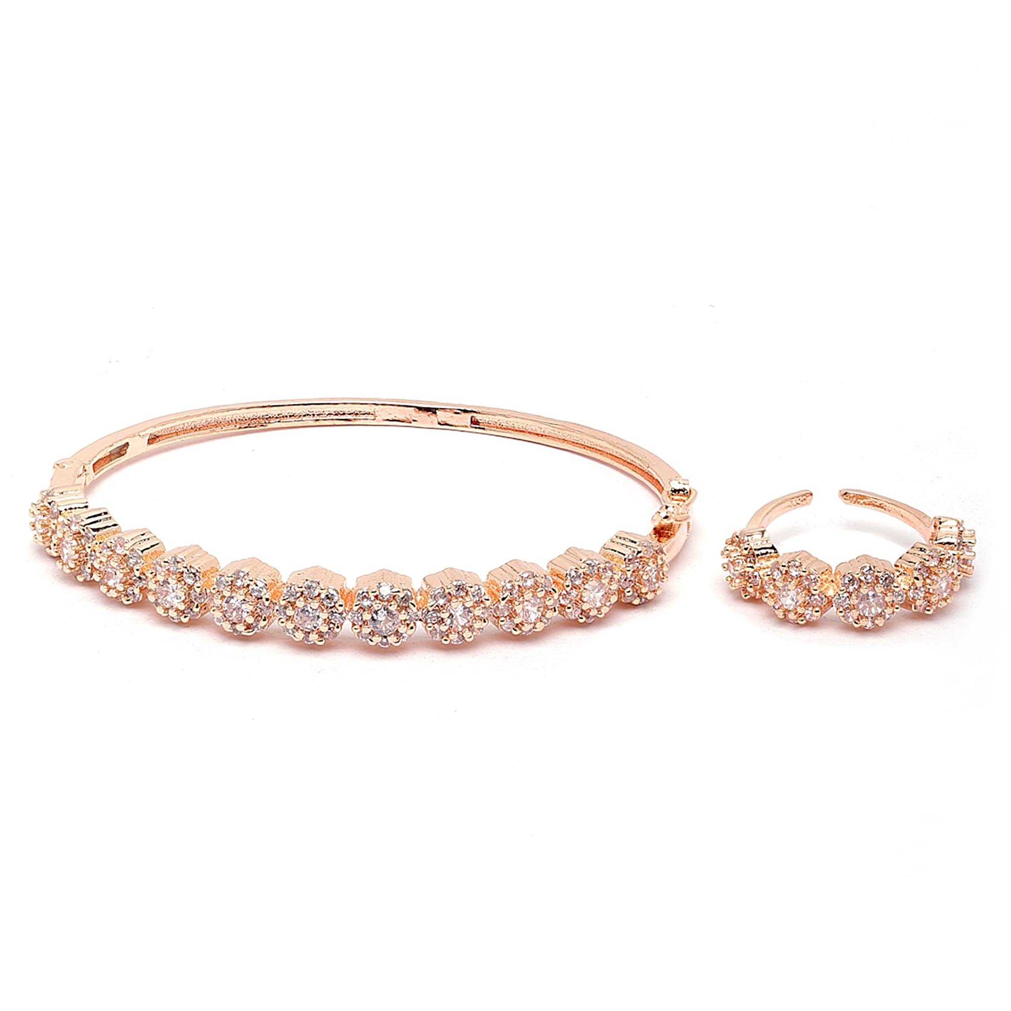See full amazon price history chart for KENNICE Rose Gold-Plated White American Diamond studded Bangle-Style Bracelet with Matching Ring Jewellery For Girls & Women KENNICE Rose Gold-Plated White American Diamond studded Bangle-Style Bracelet with Matching Ring Jewellery For Girls & Women (B0C4ZVWM5V) Amazon Price History, Amazon Price Tracker