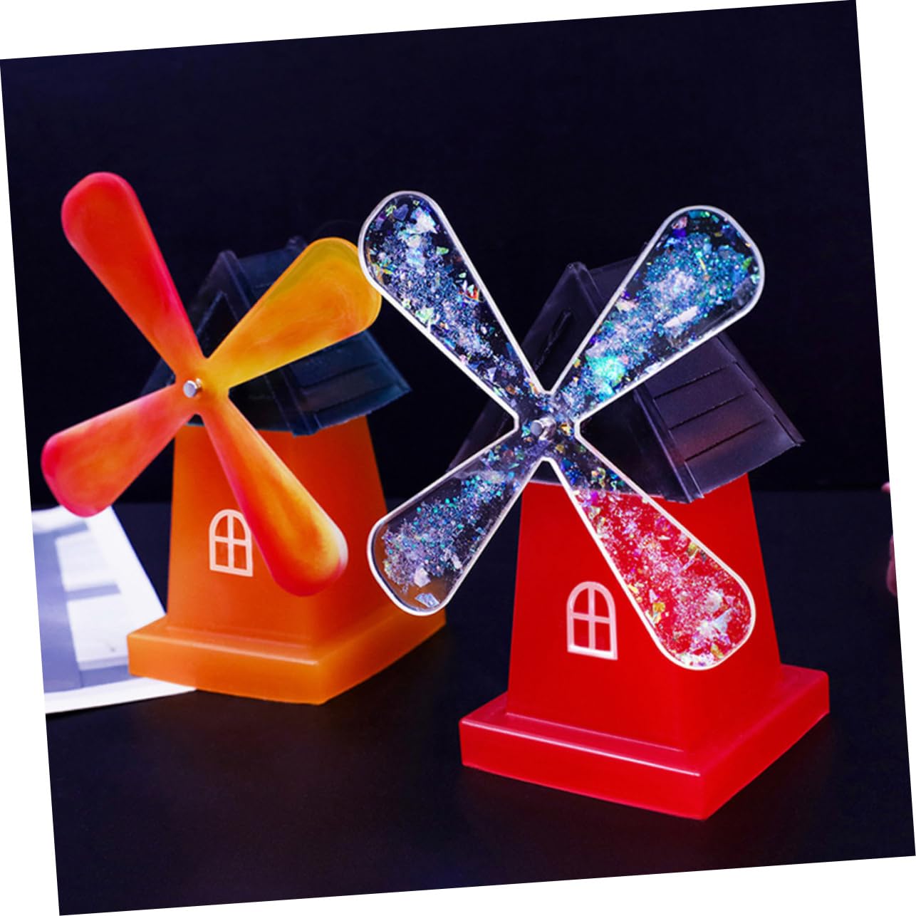 VILLCASE 5ensembles Moule Silicone pour Windmill Rotatif Non-Stick pour Créations Artisanales avec Accessoires Facile à Utiliser Nettoyer