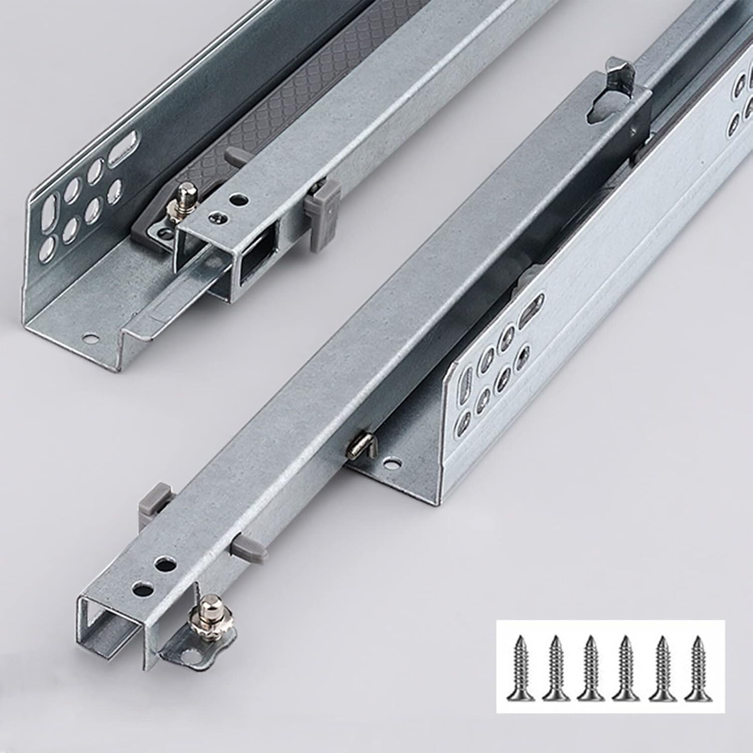 Ghkryd Three Stage Buffer Drawer Runners, Undermount, Hidden Drawer Slide Rail, Buffer/Rebound Track For Computer Keyboard Wardrobe Orbit(,350Mm)