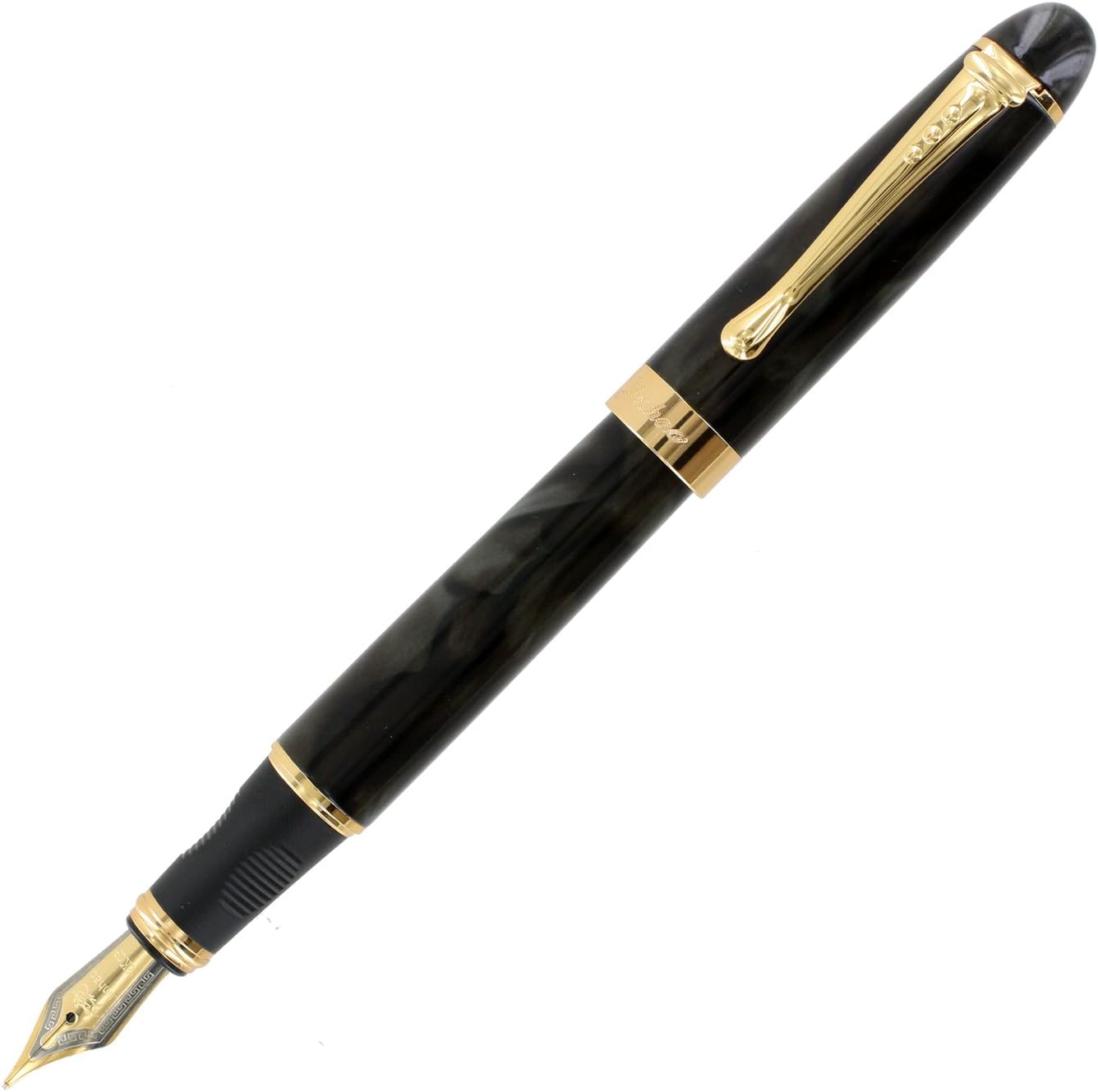 Jinhao X450 Fountain Pen Green Marble Medium Nib Size with Ink Refill Converter for Bottle Ink,Business Signature & Smooth handwriting pens