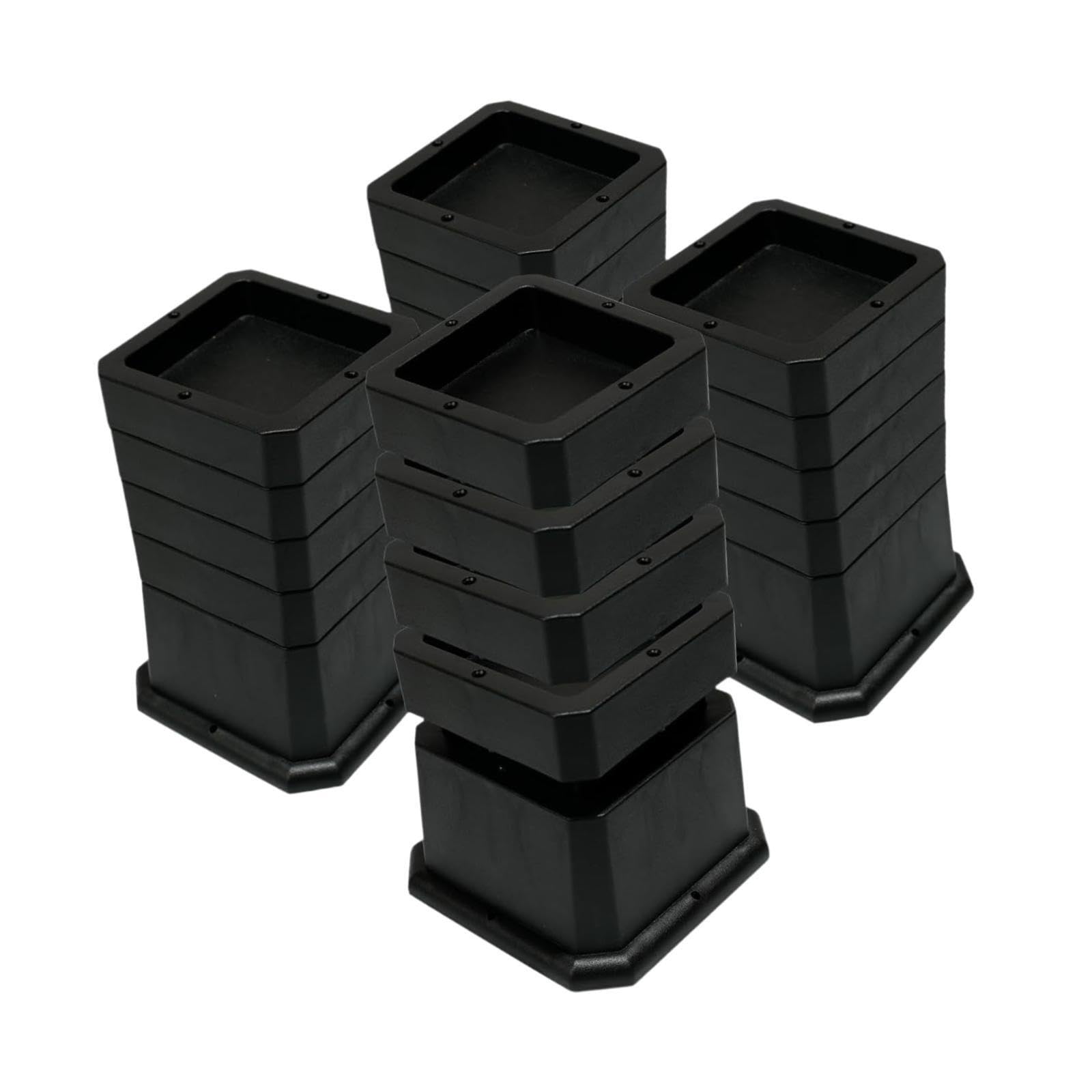 Elevadores de muebles que ahorran espacio, Negro 6 pulgadas | resistentes, elevan camas, sofás y pisos, al tiempo que ofrecen almacenamiento o gabinetes adicionales sin , Negro , 6