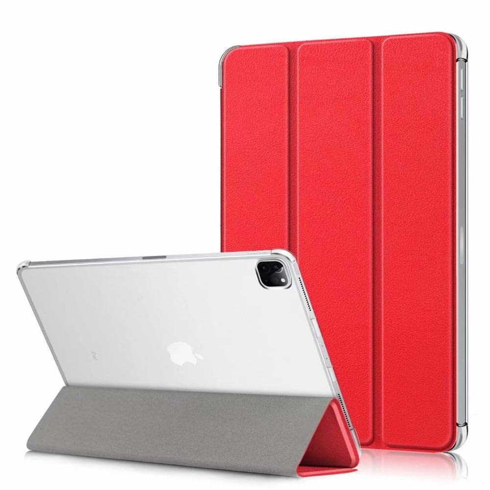 HOGJIMYSJX Tablet Accessories for iPad Pro 12.9 2020 2018, Protective Case Soft Tablet PC Stand Cover for iPad Pro 12.9 Inch 4th Generation (Color : Rose Red)