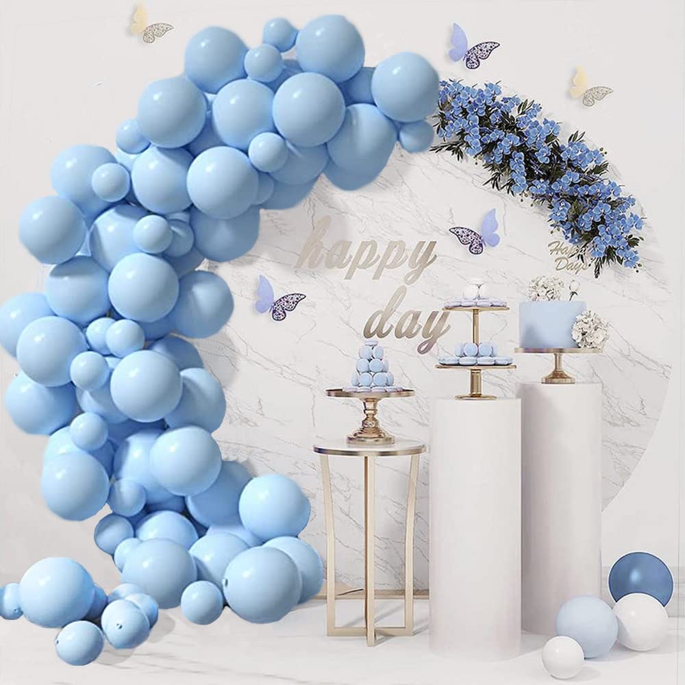 Light Blue Balloon Garland Kit 80Pcs,12 Inch 10 Inch lightBlue Latex Balloons for Birthday Wedding Bachelorette Engagements Baby Shower Decorations…