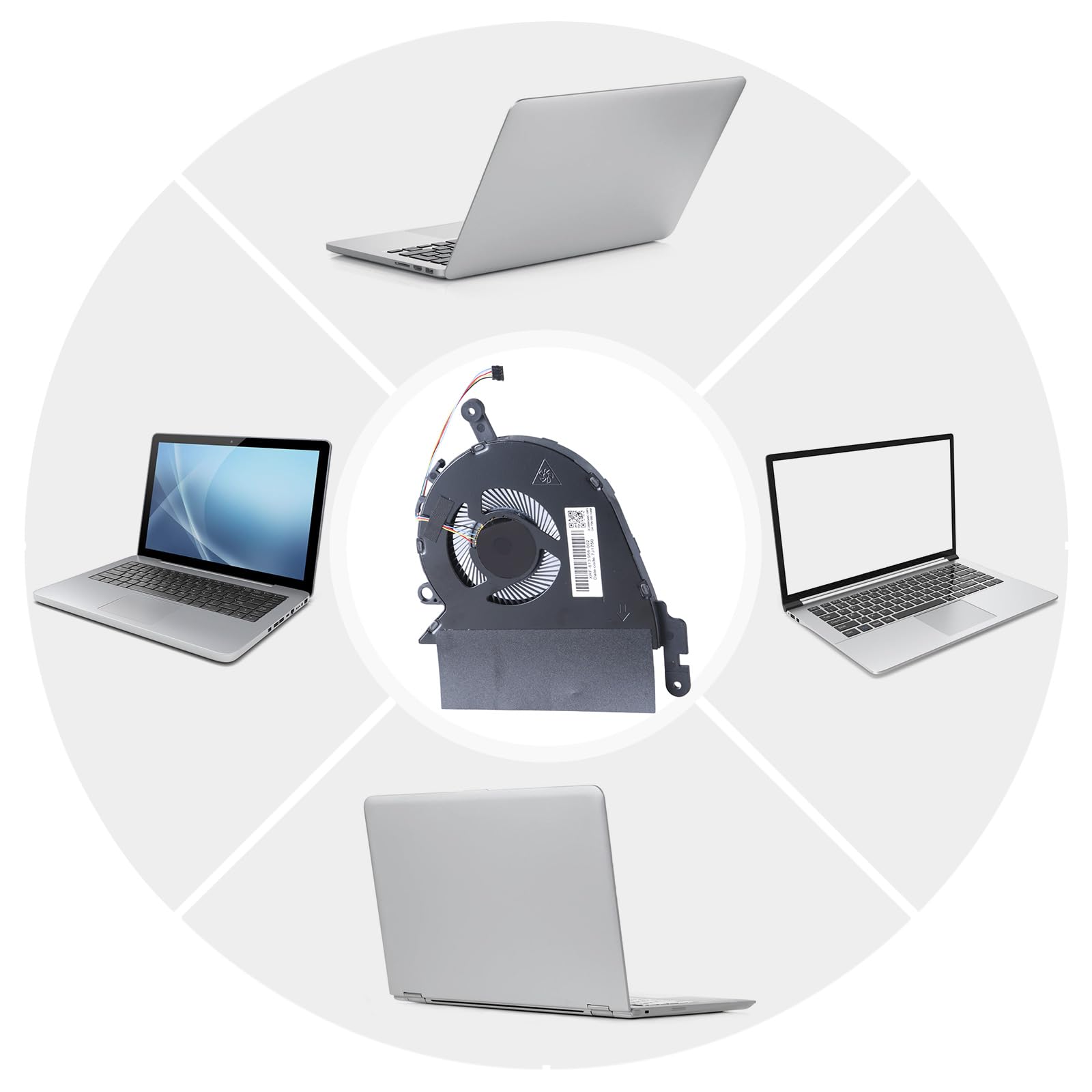 Ventola di raffreddamento per computer portatili, DC5 V, 4 pin, 4 fili, silenziosa GPU, per CPU 15 15-DF0008CA 15-DF0013DX CPU GPU Ventola di raffreddamento