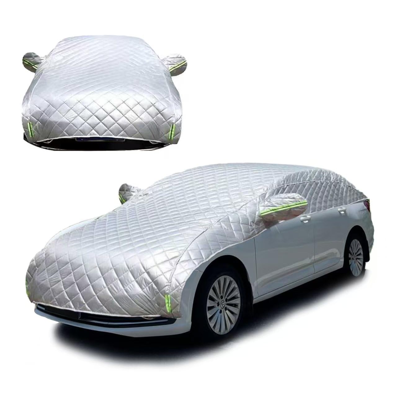 Winter Half Car Cover for Audi TT, Car Covers for Outside Storage Waterproof Windproof Protection for Soft Top Roof with Reflective Strips
