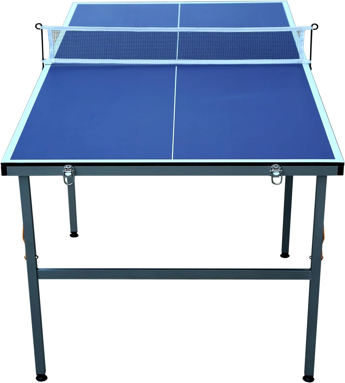 6ft Mid-Size Table Tennis Table, Portable Ping Pong Table Set with Net, Handle, 3 Balls, 2 Rackets Indoor&Outdoor Foldable Sports Set for Game Rooms, Apartments Blue One Size
