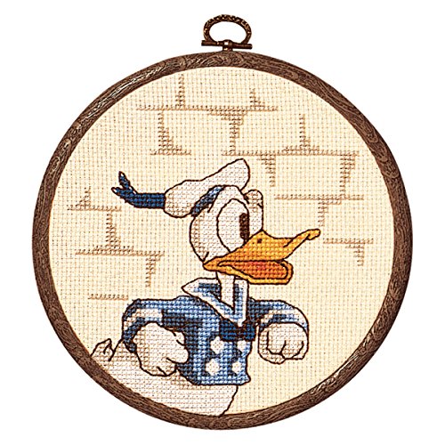 オリムパス製絲 クロスステッチ 刺しゅうキット ディズニー ドナルドダック おしゃれフープ付き