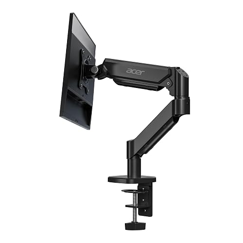Acer FlexArm Pro Monitor Arm Gas Spring Desk Mount for 13-32 Inch Monitors with 10kg Load Capacity, 360° Rotation, Tilt Swivel Adjust, VESA 75x75 & 100x100, C-Clamp Grommet Mount, Aluminium Build