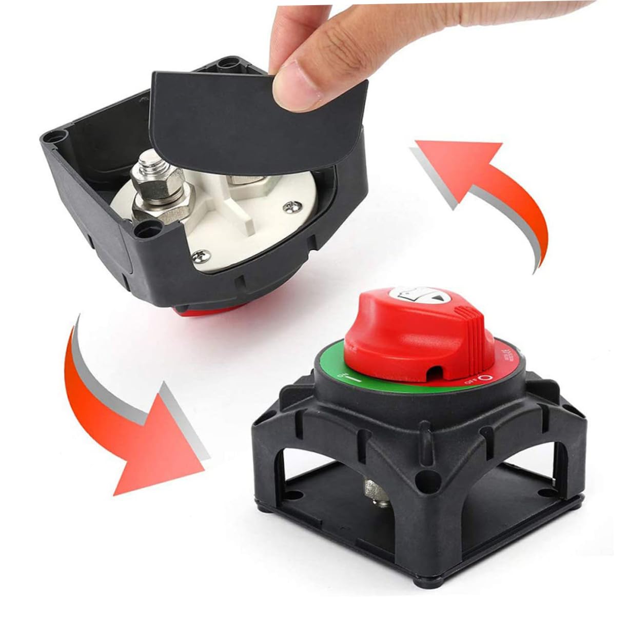 Sosoport Interrupteur Principal Coupe-batterie 600a Isolateur de Déconnexion pour Bateau et Camping-car, Bouton Rotatif, Protection Coupure Courant, Équipement Véhicule Polyvalent