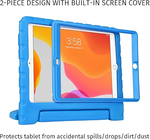 Miniatura 3 de HDE Funda para iPad de 9 generación de 10.2 pulgadas para niños con protector de pantalla integrado a prueba de golpes con soporte de asa para 2021