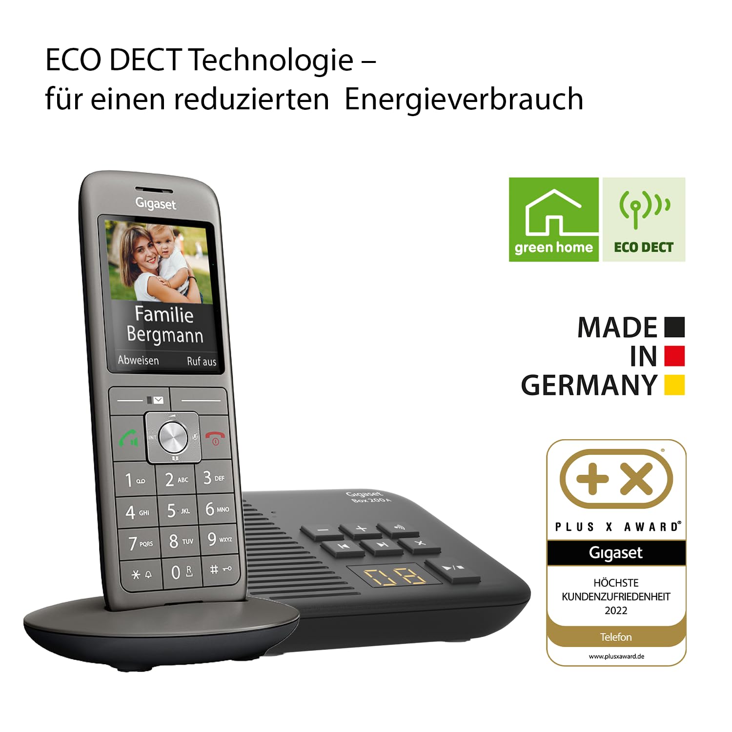 Gigaset CL660A Schnurloses Dect-Telefon mit Anrufbeantworter und großem TFT-Farbdisplay, Metall Anthrazit, Box 200 [Deutsche Version]