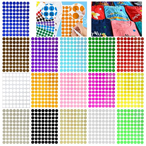 Gommettes Autocollantes Ronde gomettes autocollantes etiquettes autocollantes personnalisées, étiquettes prénom 10mm 16 Couleurs 3264 Pieces gommettes enfants 2 ans