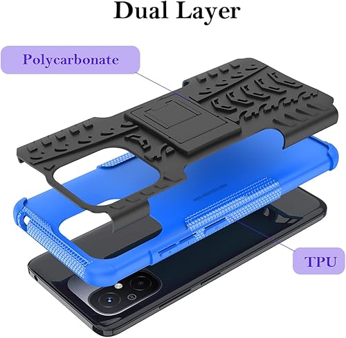 Miniatura 3 de Funda para Redmi 12C, Poco C55 22120RN86G con protector de pantalla de vidrio templado, con función atril de policarbonato duro, TPU suave de doble