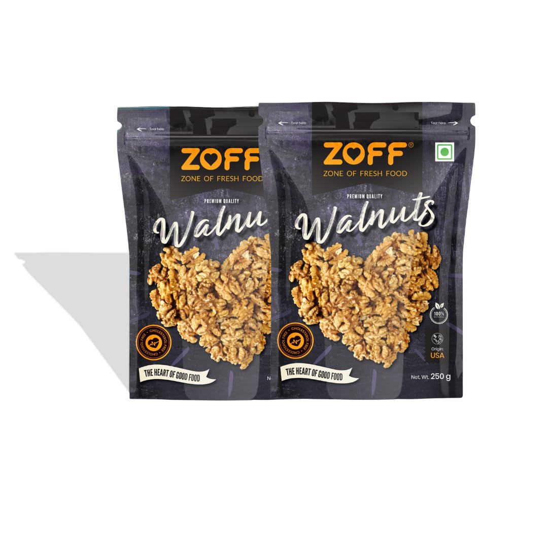 Zoff Walnuts Combo: Freshness and Crunch in Every Bite | 250g x 2 Packs | Perfectly Roasted Goodness | Premium Zip Lock Pouch | Net weight - 500g (B0BVGHC1Z8) Amazon Price History, Amazon Price Tracker