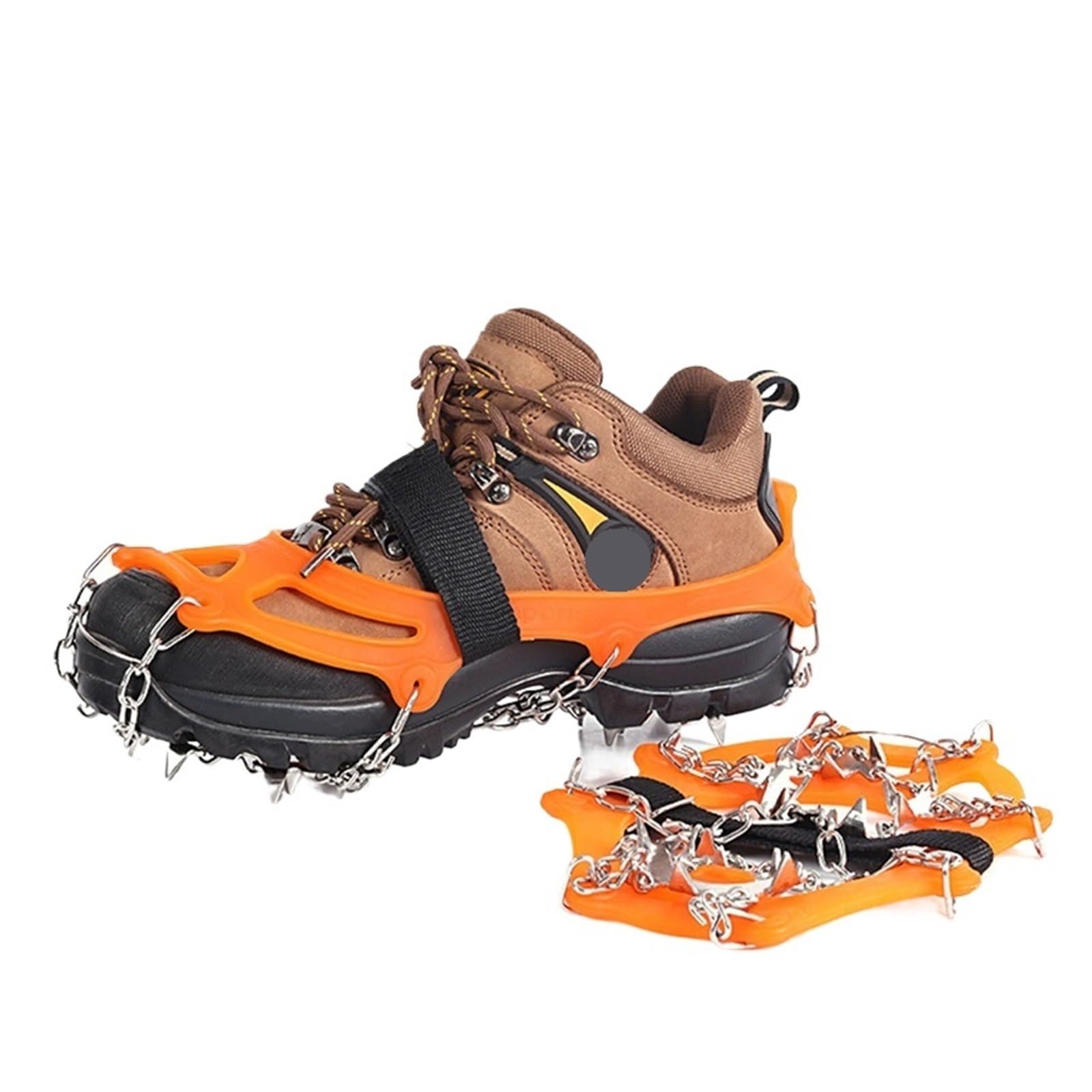 Crampons 18 Teeth Ice Gripper Spike for Shoes Anti-Slip Anti-Skid Non-Slip Shoe Covers Snow Crampons Cleats Grips Climbing Boots pour randonnée hivernale