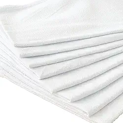 Kit com 3 Panos de Prato Pé De Galinha Branco Liso Algodão 41x66cm