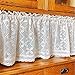 CULASIGN Zazdrostka, krótka firanka, zasłony Cáfe, styl wiejski, wydrążony haft kwiatowy, firanka vintage, koronka, firanka bistro (rozmiar: szer. 90 x wys. 90 cm)