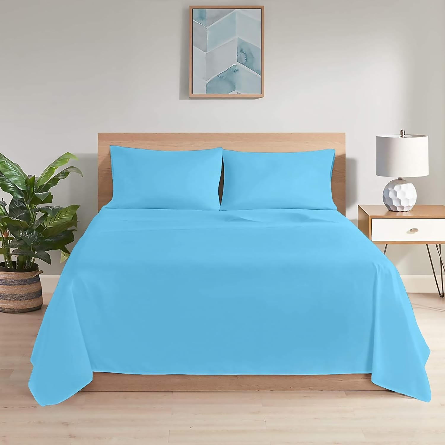 Ray Bedding Flat Sheet 100% Egyptian Cotton Small Double Flat Sheet 400 Thread Count 4FT Bed Sheet Soft, Breathable, Machine Washable Luxury Flat Sheets for Small Double Bed