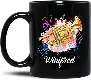 Personalized Cornet Musician Instruments Coffee Mugs Cups With Choose Name, Customized Cornet Black Ceramic Mug Gifts For Men Women Cornet Lover, Cornet Player Travel Coffee Cup, Cornet Player Teacup