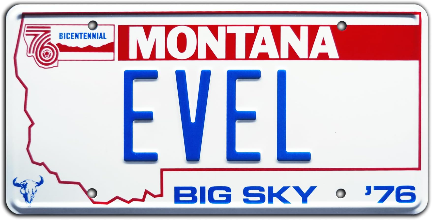 Celebrity Machines Viva Knievel | ‘76 EVEL | Metal Stamped License Plate