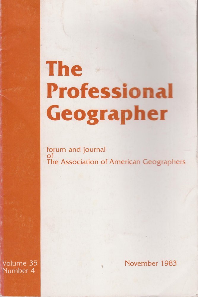 Professional Geographer, the Forum and Journal of the American Society for Professional