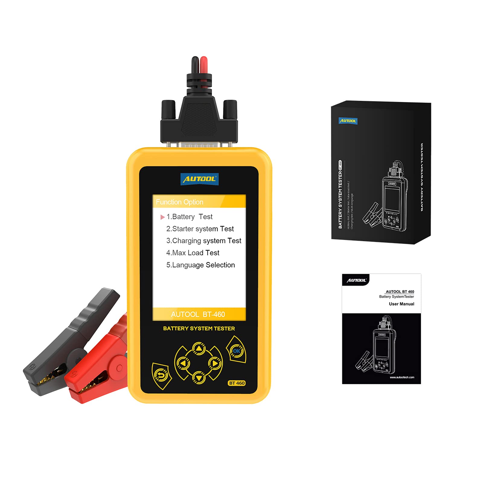 MR CARTOOLAUTOOL BT-460 Car Battery Load r 12V/24V, Battery Analayzer Diagnostic Tool/Charging Cranking System r with 4"TFT Colorful Display for Truck Vehicle Motorcycle ATV SUV Boat Yacht