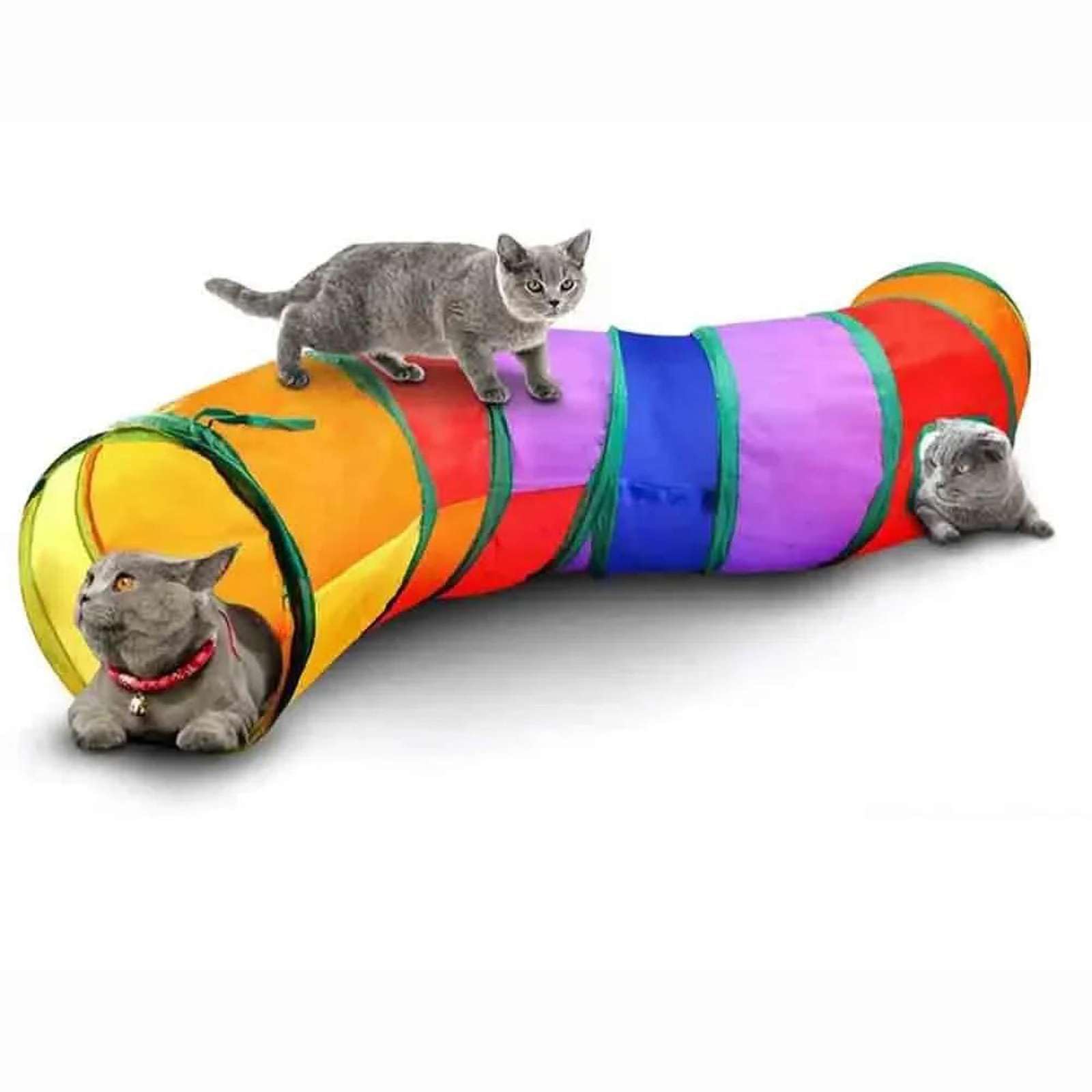Túnel de Juego de Gato Plegable Juguetes para Mascotas Túnel de Gato conectable Juguetes de Tubo para Gatos Taladro Plegable