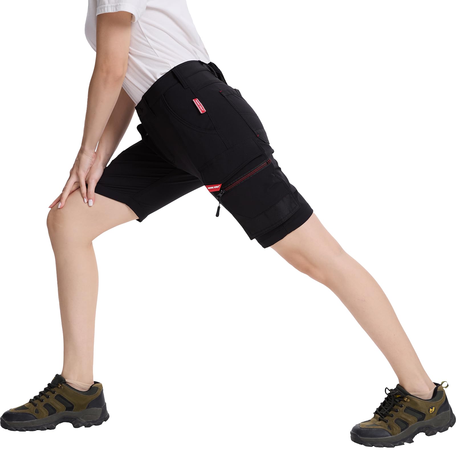 WORK IDEA Damen Slim-Fit Stretch Arbeitsshorts Strapazierfähige Eleganz für höchsten