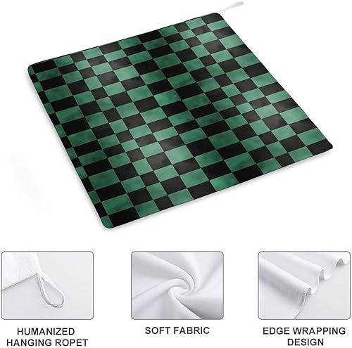 Miniatura 3 de Decorative Hand Towels for Bathroom - Retro Green Black Checkered Print Soft Absorbent Small Bath Hand Towels for Kitchen, Farmhouse, Spa, Hotel,