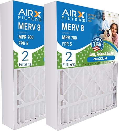 AIRX FILTERS WICKED CLEAN AIR. Filtro de aire 20x23x4 MERV 8 compatible con Bryant Carrier FILXXFNC-0024 Filtro de horno Paquete de 2