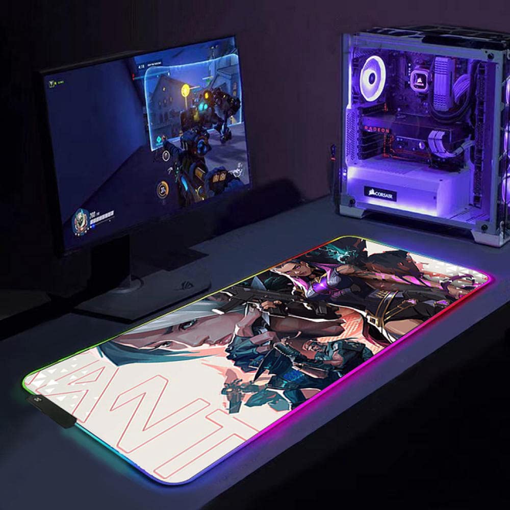 Buy Gaming Mouse Pads Anime Valorant RGB Mouse Pad Gamer Compute Large