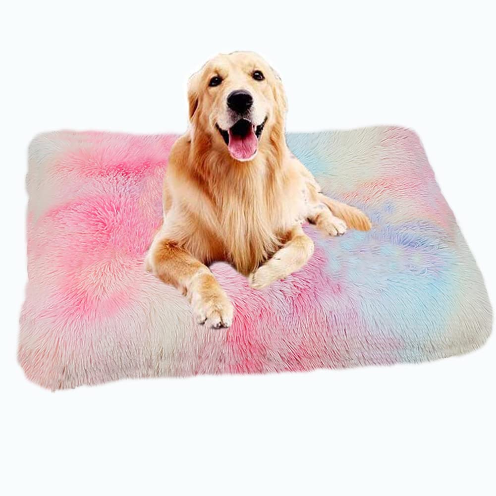 Yuly Coussin Anti Stress pour Chien, Panier XL 109x72cm, Lit Moelleux Rond Apaisant, Puppy Love Canapé pour Animaux, Lavable
