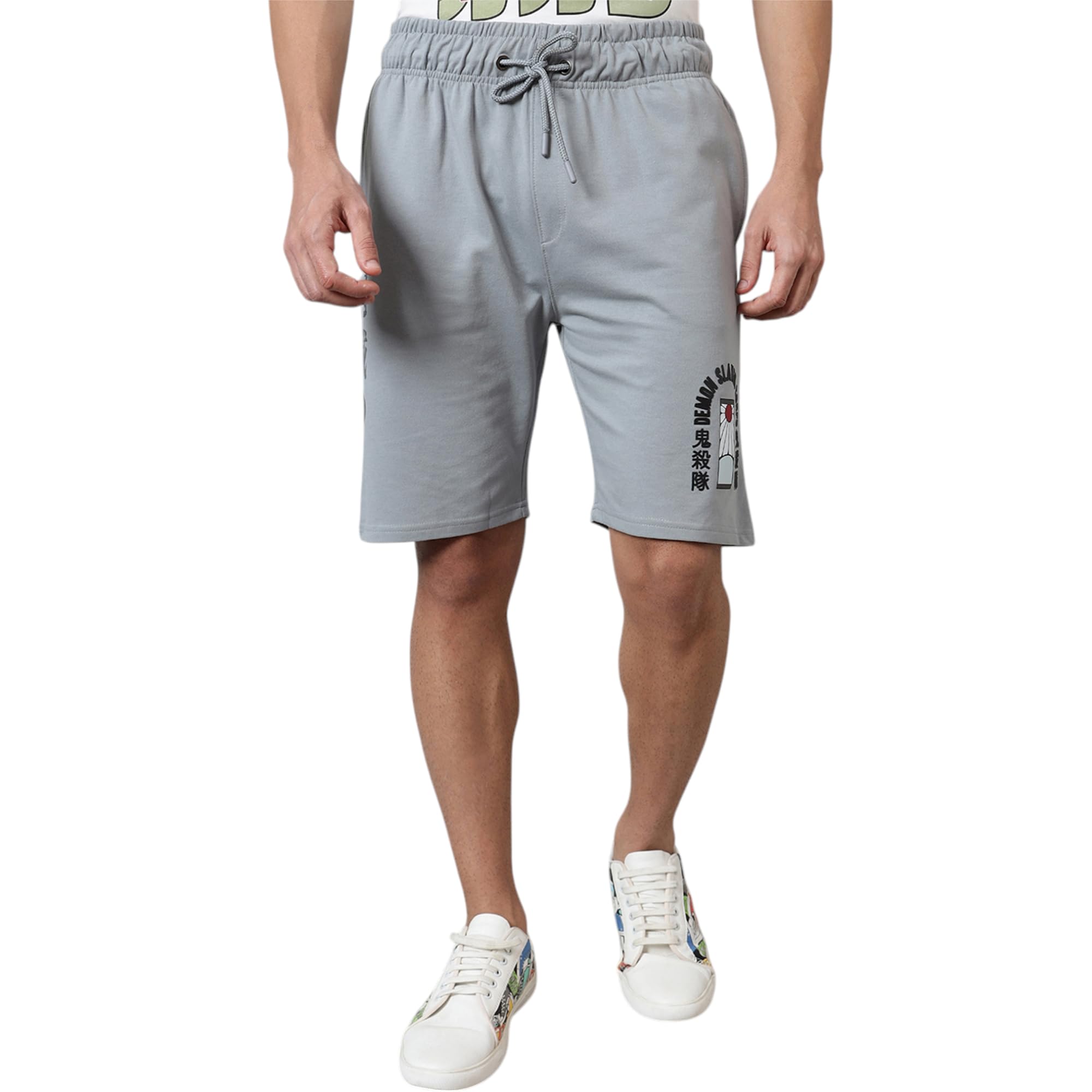 Official Demon Slayer Printed Regular Fit Shorts for Men-image-35