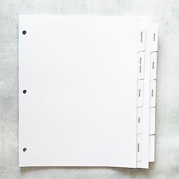 PRE-Printed Recipe Binder Index TAB DIVIDERS Sets of 10. Helpful Categories Turn Any Binder into a Recipe Book