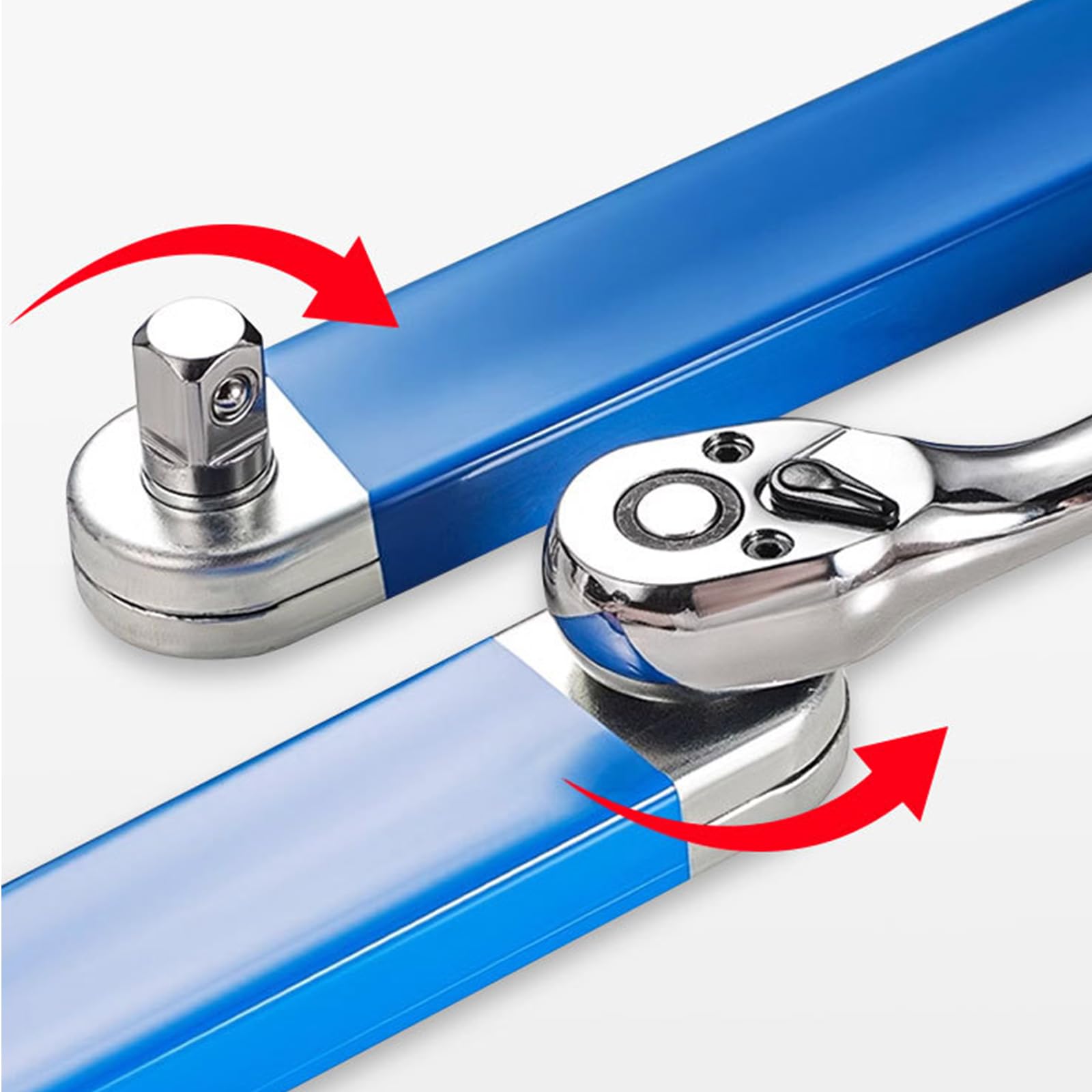 Offset Extension klucz klucz offsetowy, klucz płaski, przedłużka z adapterem 1/2" 1/4" 3/8" + 10 otworów, czarny uchwyt do bitów (niebieski)