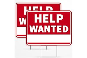 2-Sided Help Wanted - Double-Duty Signpost with Ground Stake