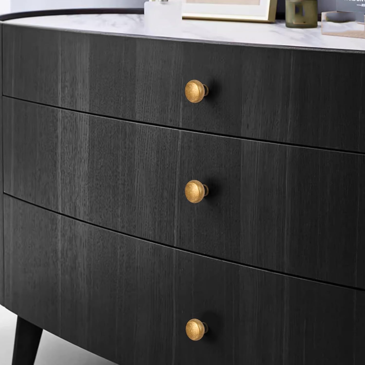 SYZOW 6 x Antique Drawer Knobs, Cabinet Knobs for Kitchen Furniture Handles (Bronze)