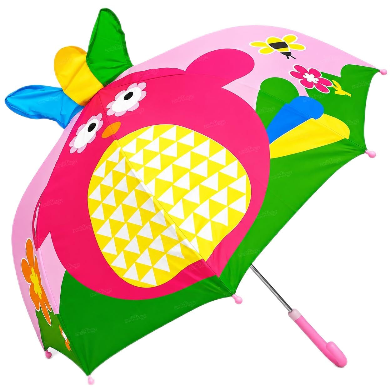 Zest 4 Toyz Cute Cartoon 3D Angry Print Design Kids Umbrella for Girls (Pack of 1) Pink-image-10