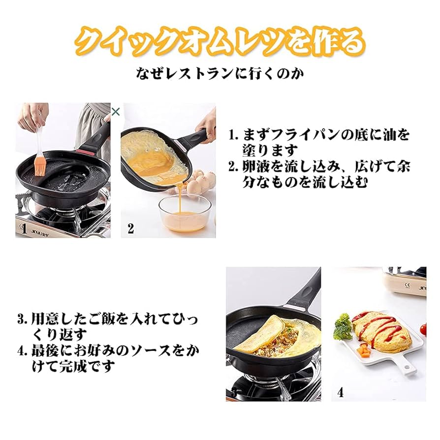 Amazon | 卵フライパン オムレツライスエッグパン オムレツパン